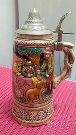 BOCCALE BIRRA C/COPERCHIO CERAMICA GERMANY ANNI 70