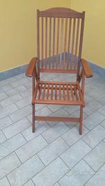 Sedia/poltrona reclinabile in legno