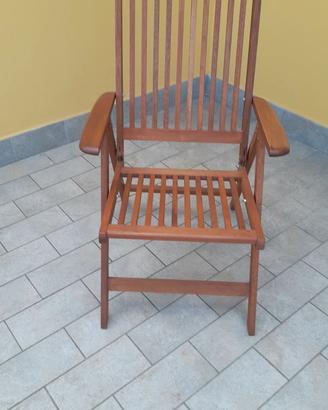 Sedia/poltrona reclinabile in legno