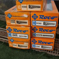 7 carrozze passeggeri Roco Eurofima scala H0 1:100