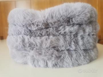 Scaldacollo ecopelliccia grigio chiaro