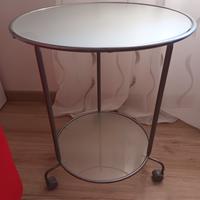 Tavolino rotondo IKEA in vetro con ruote