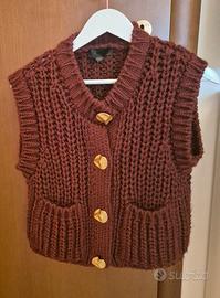 Cardigan smanicato bordeaux Zara 