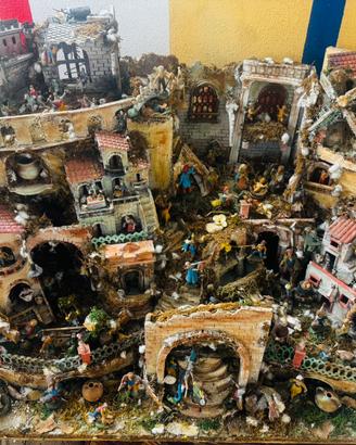 Presepe grande arrigianale L 140cm H 75 cm P 50