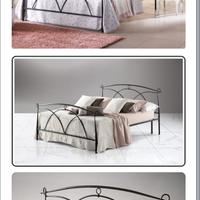 Letto matrimoniale nuovo in ferro battuto nero