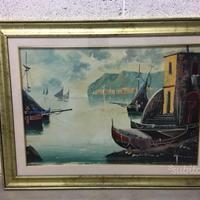 Casa di pescatori con barche di pescatori Sarni