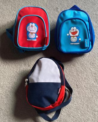 3 zainetti Kinder Doraemon nuovi