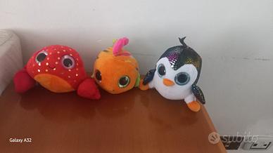 peluche granchio,pesce e pinguino