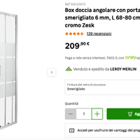 BOX DOCCIA 80X80 NUOVO, IN VETRO 6MM