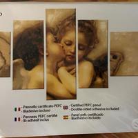 Quadro decorativo stampa 5 pezzi il primo bacio