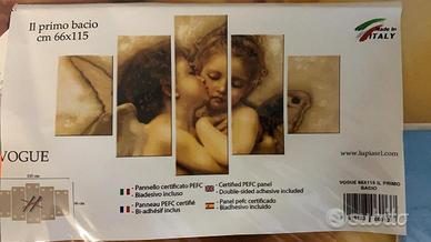 Quadro decorativo stampa 5 pezzi il primo bacio