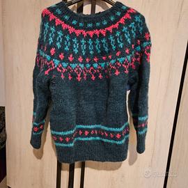 Maglia in mohair con sprone fatto a ferri circolar