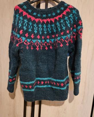 Maglia in mohair con sprone fatto a ferri circolar