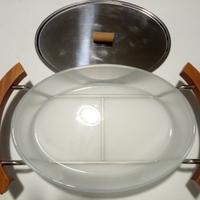 Pirofila ovale con supporto e coperchio