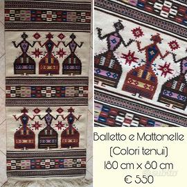 Tappeto tipico sardo.  Balletto e mattonelle
