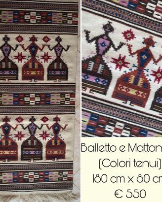 Tappeto tipico sardo.  Balletto e mattonelle