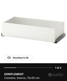 Cassetto Komplement Ikea Bianco 75*35