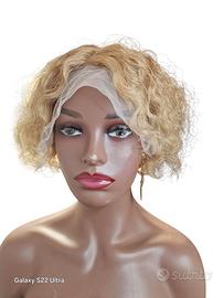 parrucca naturale ondulato corte 