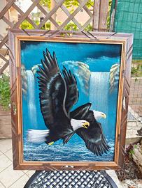 Quadro messicano dipinto su tessuto 58x48 cm