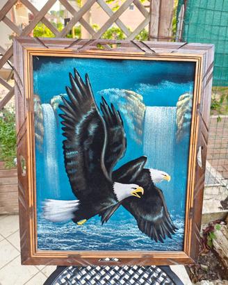 Quadro messicano dipinto su tessuto 58x48 cm