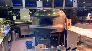 Forno Napoletano con Mosaico oro legna e gas