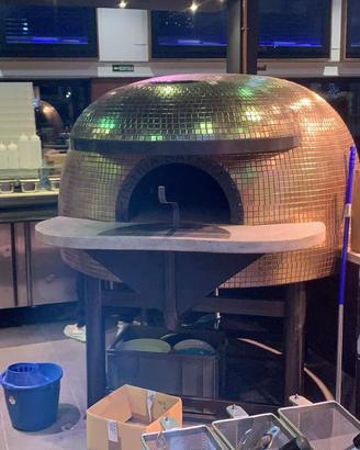 Forno Napoletano con Mosaico oro legna e gas