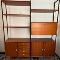 Libreria vintage di design componibile in teak