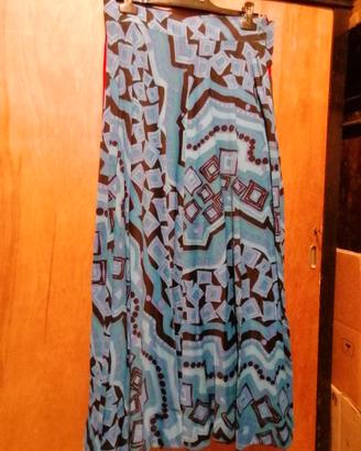 Gonna lunga anni 70 blu e nera