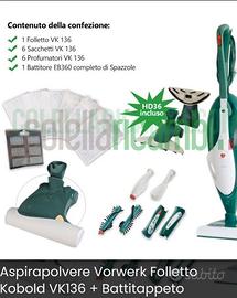 Vorwerk vk136 folletto + battitappeto