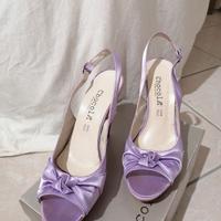 scarpe in raso glicine 