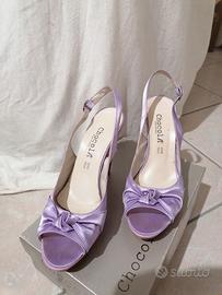 scarpe in raso glicine 