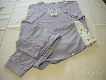 PIGIAMA DONNA tg.L-PANTALONI+MAGLIETTA MANICHE COR
