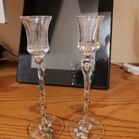 Candelabri vetro e argento 