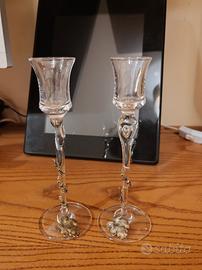 Candelabri vetro e argento 