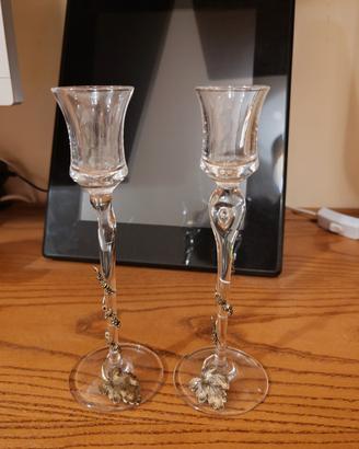 Candelabri vetro e argento 