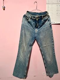 Jeans a vita alta azzurro chiaro effetto vintage