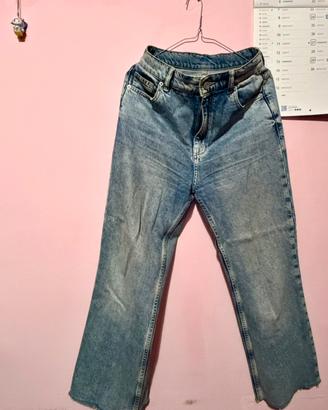 Jeans a vita alta azzurro chiaro effetto vintage