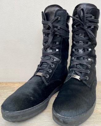 Stivaletti neri stringati in cavallino Tod's 39.5