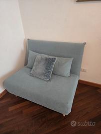 Poltrona letto pieghevole verde acqua