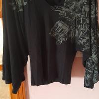 maglia collo a v, maniche ampie