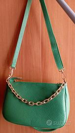 Borsa pelle verde