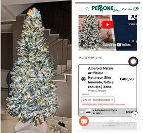 XONE Albero Natale Innevato Kettinson Slim 270cm