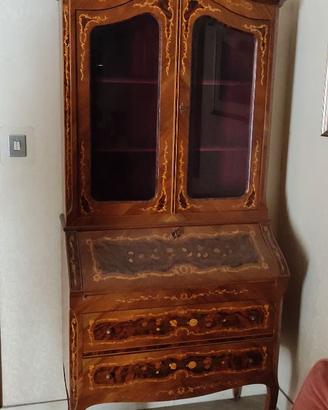 credenza trumeau  ribalta  intarsiato maggiolini