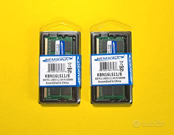 2x 8gb ram DDR3 1600 MHz Nuovi (No ribassi)