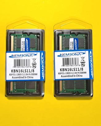 2x 8gb ram DDR3 1600 MHz Nuovi (No ribassi)
