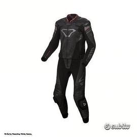 MACNA Tuta Moto Pelle TRACKTIX 2 pezzi Uomo Black