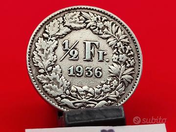 1936 Svizzera ½ Franco Ag 835 2,5g
