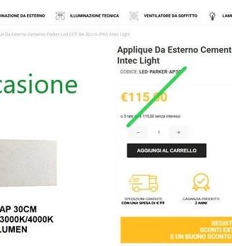 APPLIQUE ESTERNO Parker CEMENTO