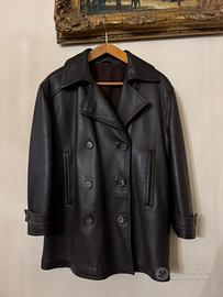 Giaccone vintage RUFFO doppiopetto in vera pelle