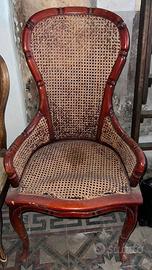 Sedie/Poltrone Antiche con struttura in legno